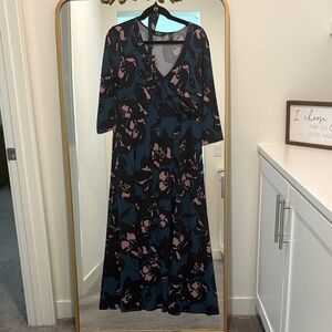 Elegant Floral Wrap Dress
